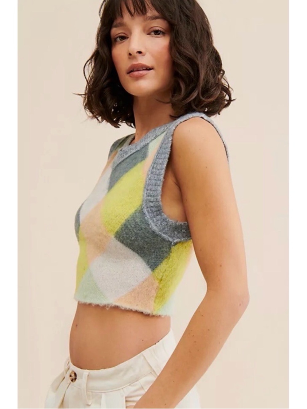 Free People Quinn Sweater Vest Stormy Spring Combo Small - Picture 5 of 11